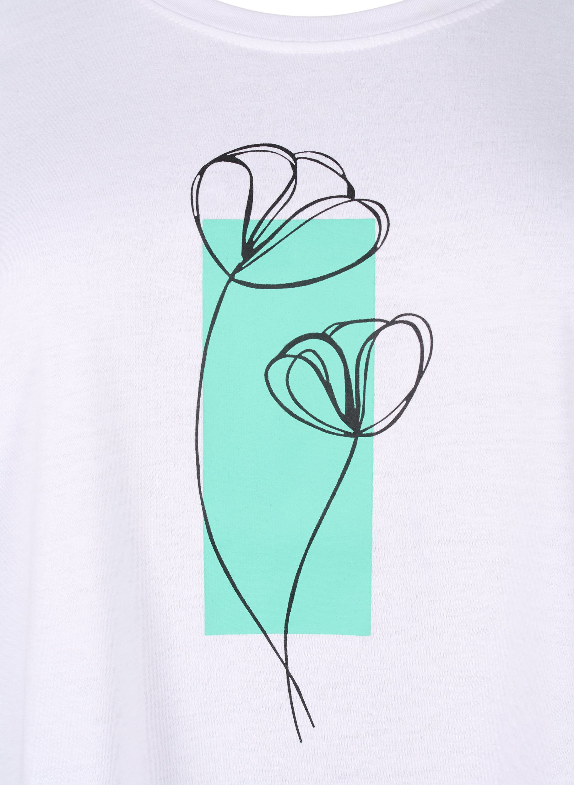 Zizzifashion FLASH - T-shirt with motif, Bright White Flower, Packshot image number 2