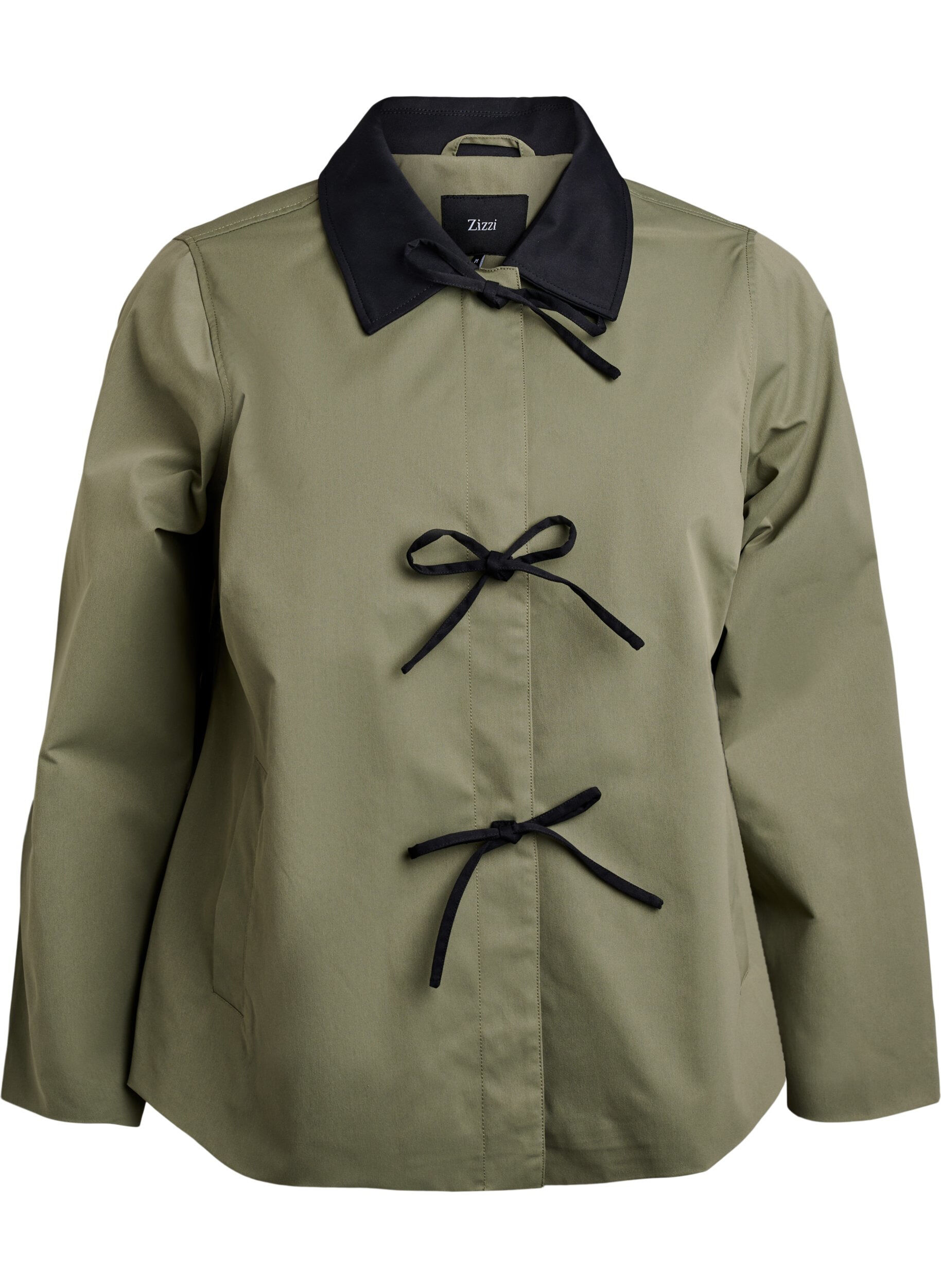 Zizzifashion Spring jacket with bow details, Green, Packshot image number 0