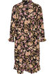 Midi dress with floral print and detachable tie belt, Black, Packshot image number 0