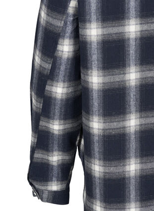 Checked shirt with chest pockets, Navy checked, Packshot image number 3