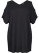 Beach dress with shoulder detail in viscose, Black, Packshot image number 0