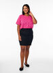 FLASH - Jersey T-shirt with eyelet pattern, Pink, Model image number 1