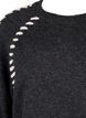 Knitted blouse with stitching, Dark Grey White Mel., Packshot image number 2