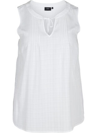 Sleeveless top with tie detail, Bright White, Packshot image number 0