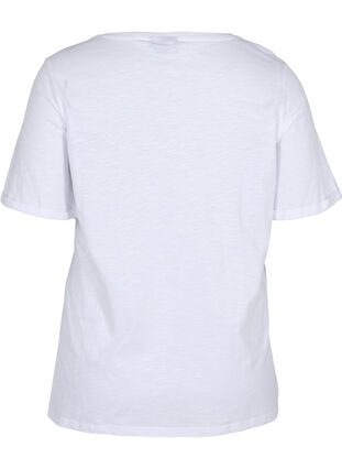 Cotton t-shirt with short sleeves, Bright White, Packshot image number 1