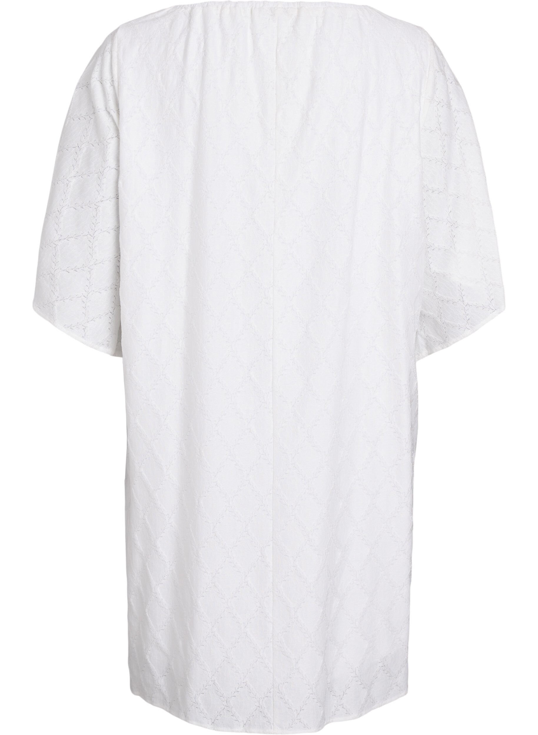 Zizzifashion Knee-length party dress with wide sleeves, White, Packshot image number 1