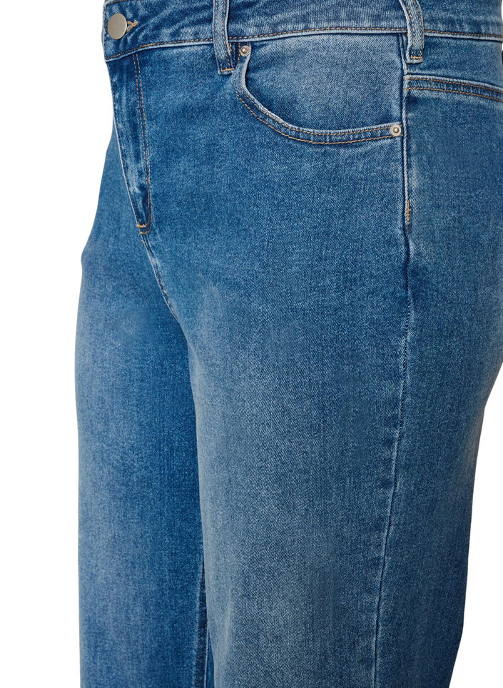 Straight jeans with a lightly distressed look, Light Blue, Packshot image number 2