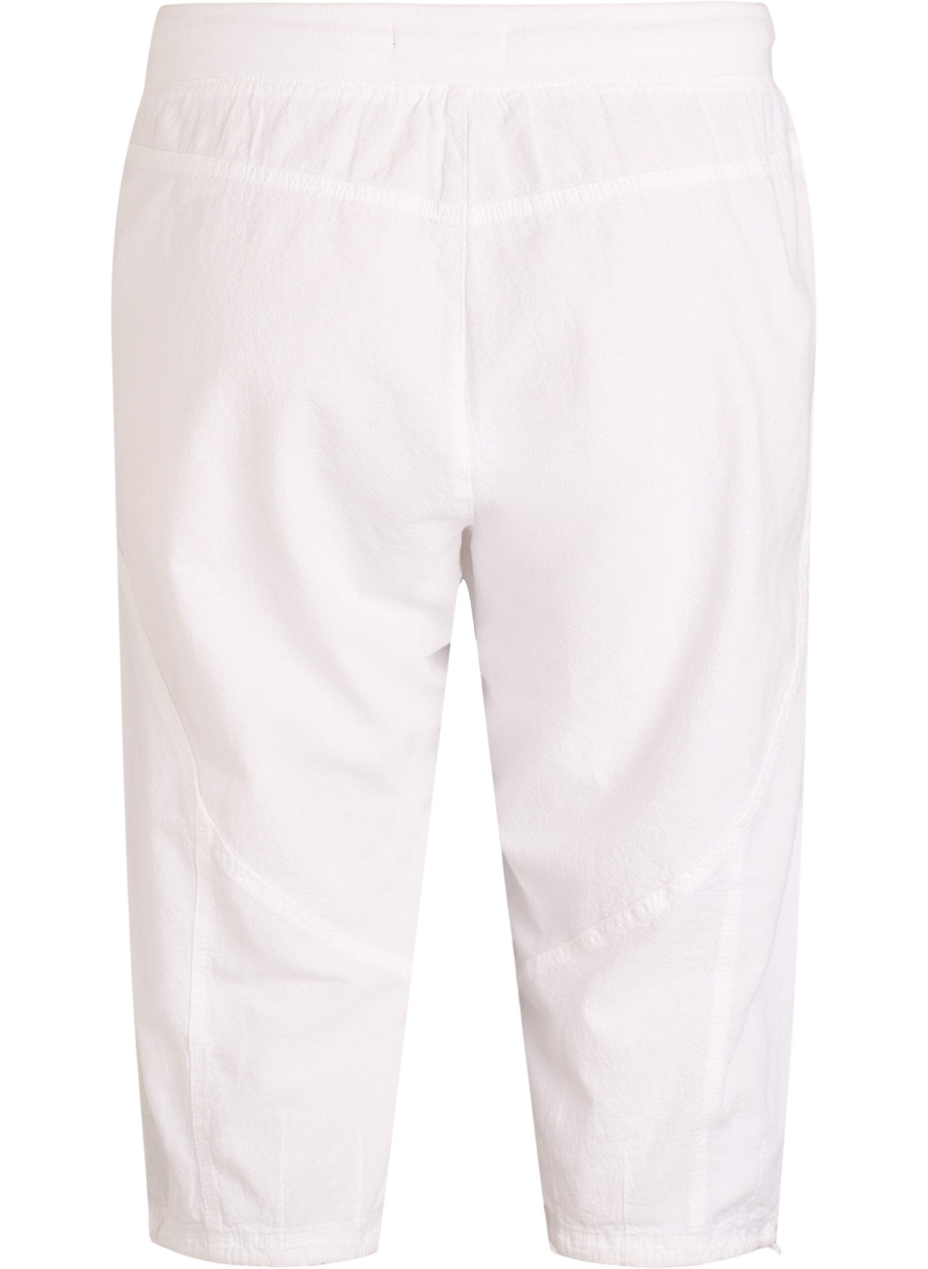 Zizzifashion Cotton Capri trousers , White, Packshot image number 1