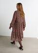 Dress with all-over print and a ruffle layer, Brown, Model image number 1