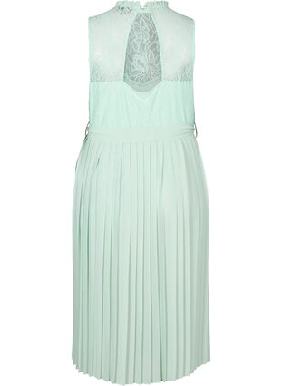 Midi dress with lace and pleats, Chinois Green, Packshot image number 1
