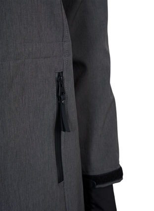 Softshell with detachable hood, Dark Grey Melange, Packshot image number 3