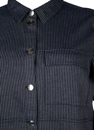Pinstriped cotton shirt, Dark Blue Stripe, Packshot image number 2