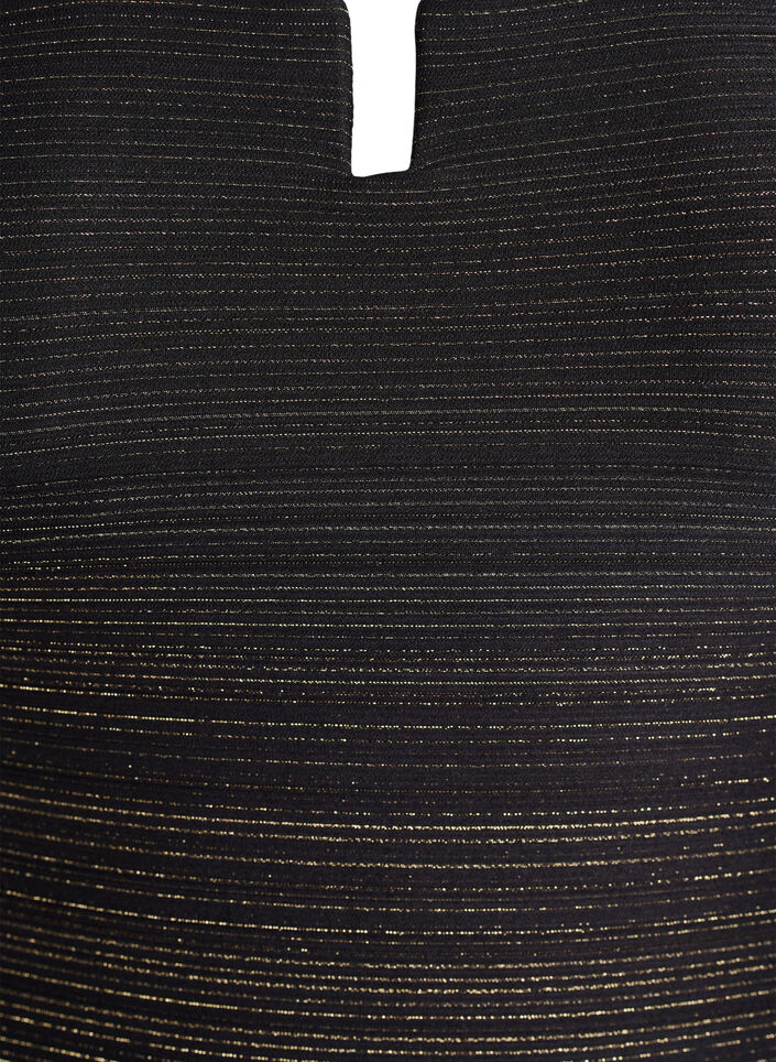 Swimsuit with textured stripe and front detail, Black, Packshot image number 2