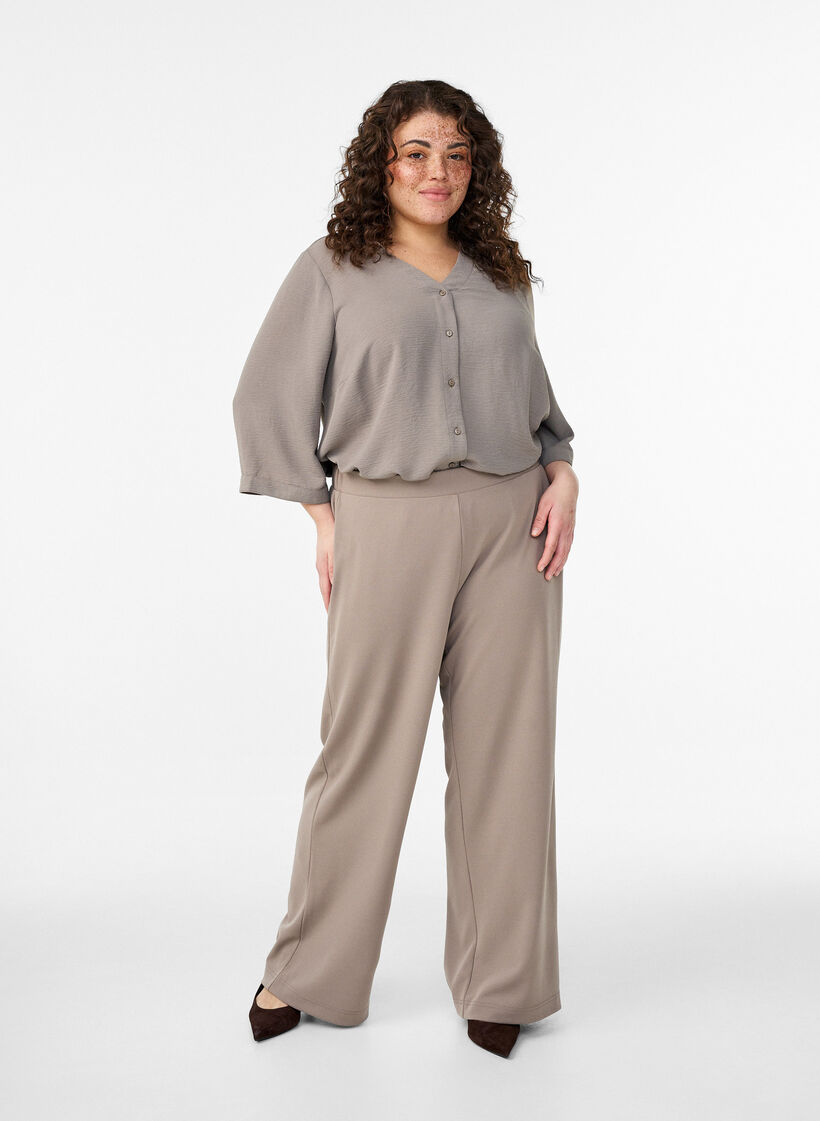 FLASH - Wide-leg trousers, Beige, Model image number 0