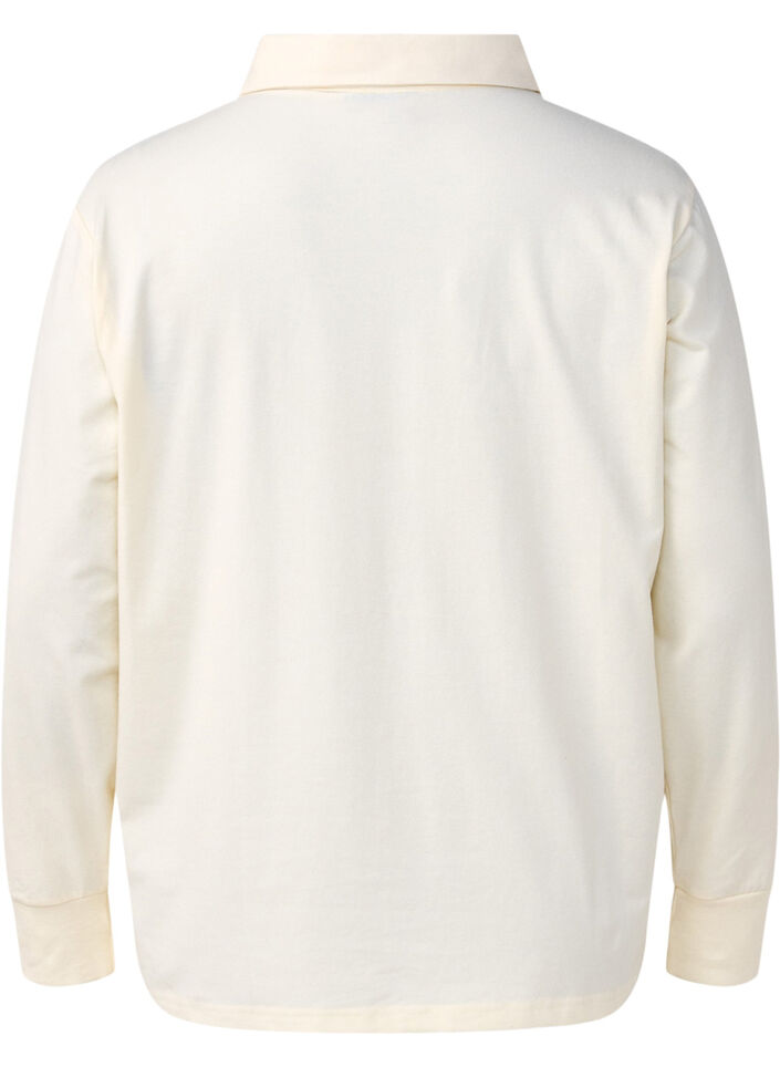 Long-sleeved polo shirt, Vanilla, Packshot image number 1