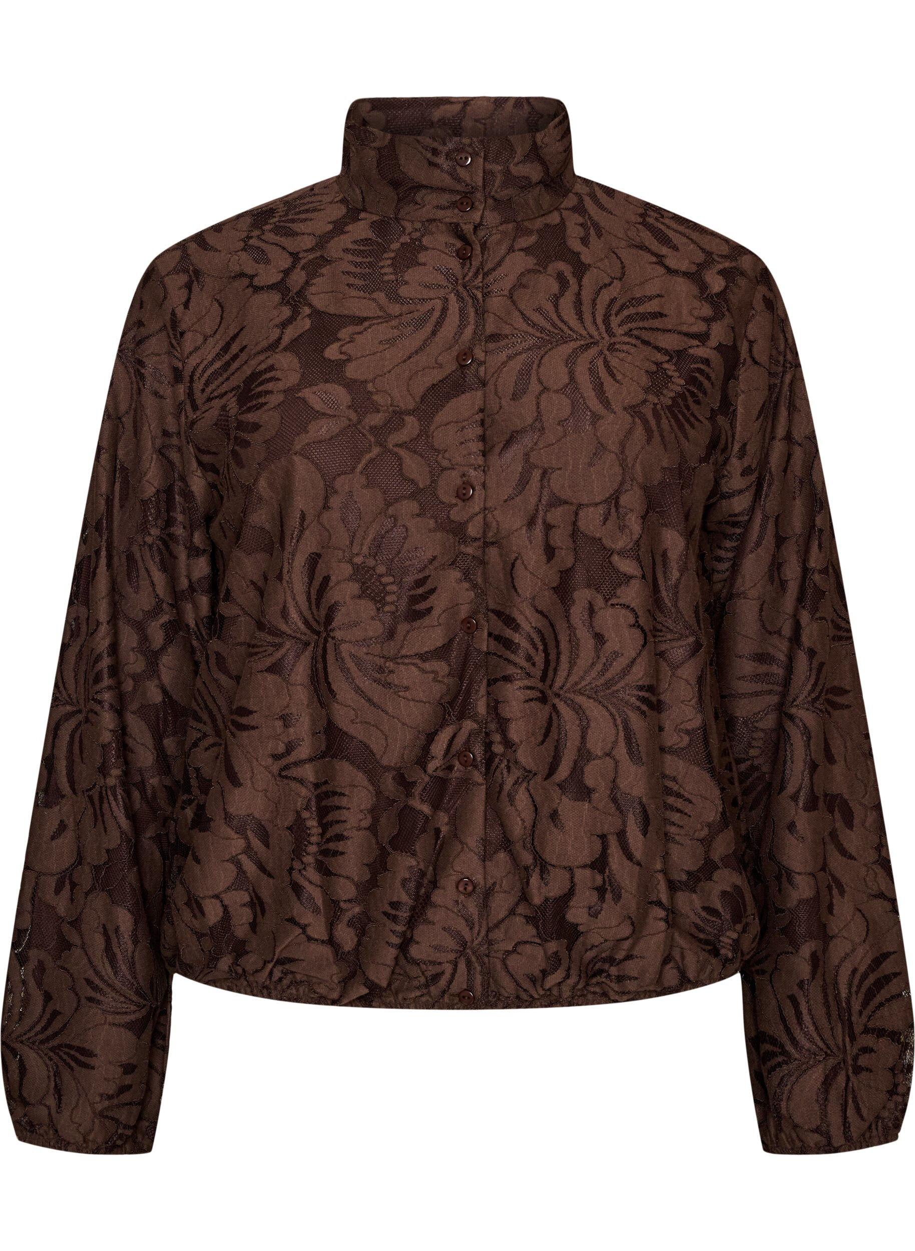 ZizzifashionBomber jacket with floral jacquard, Brown, Packshot image number 0