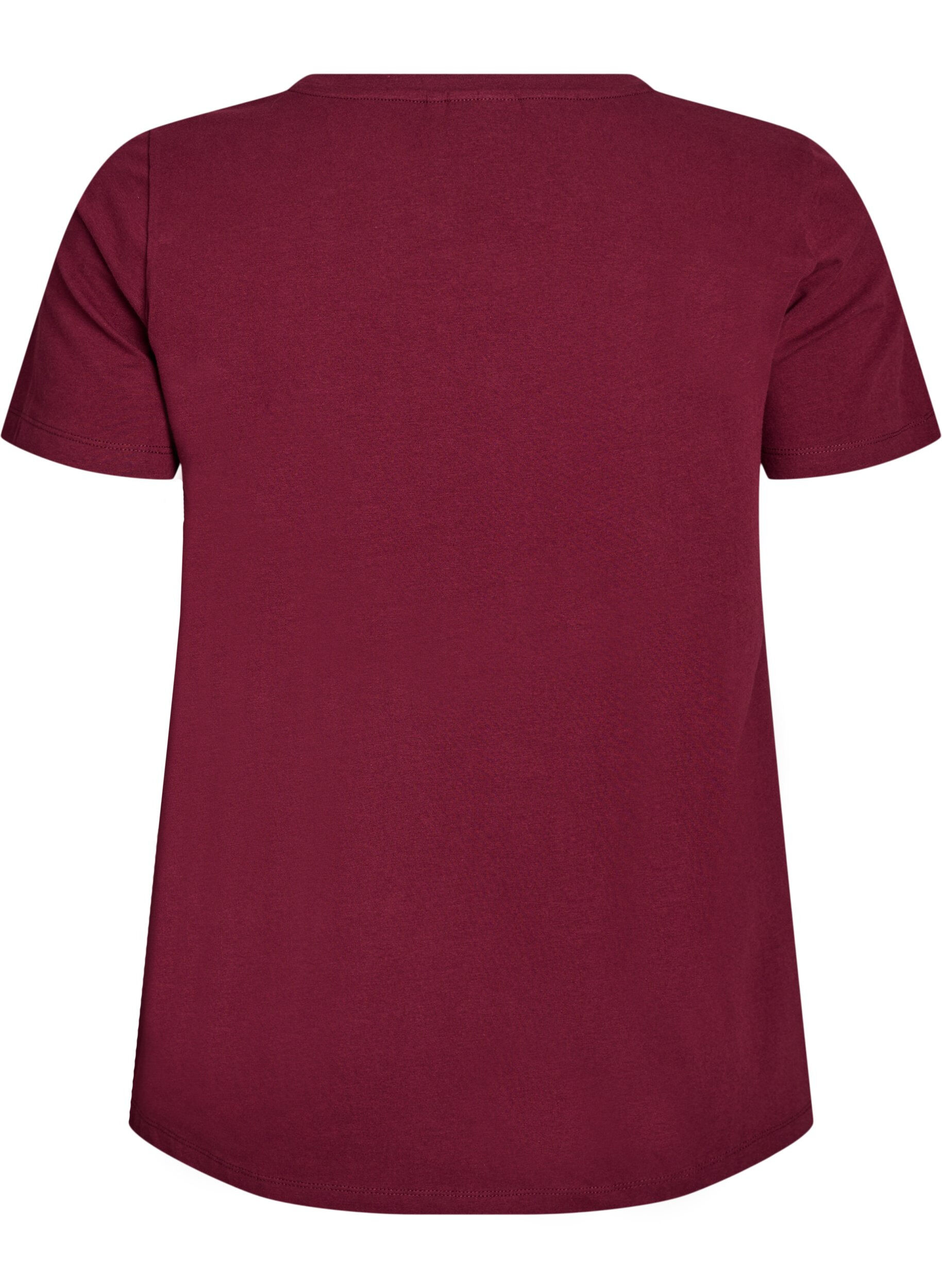 Zizzifashion Basic plain cotton t-shirt, Dark Bordeaux, Packshot image number 1