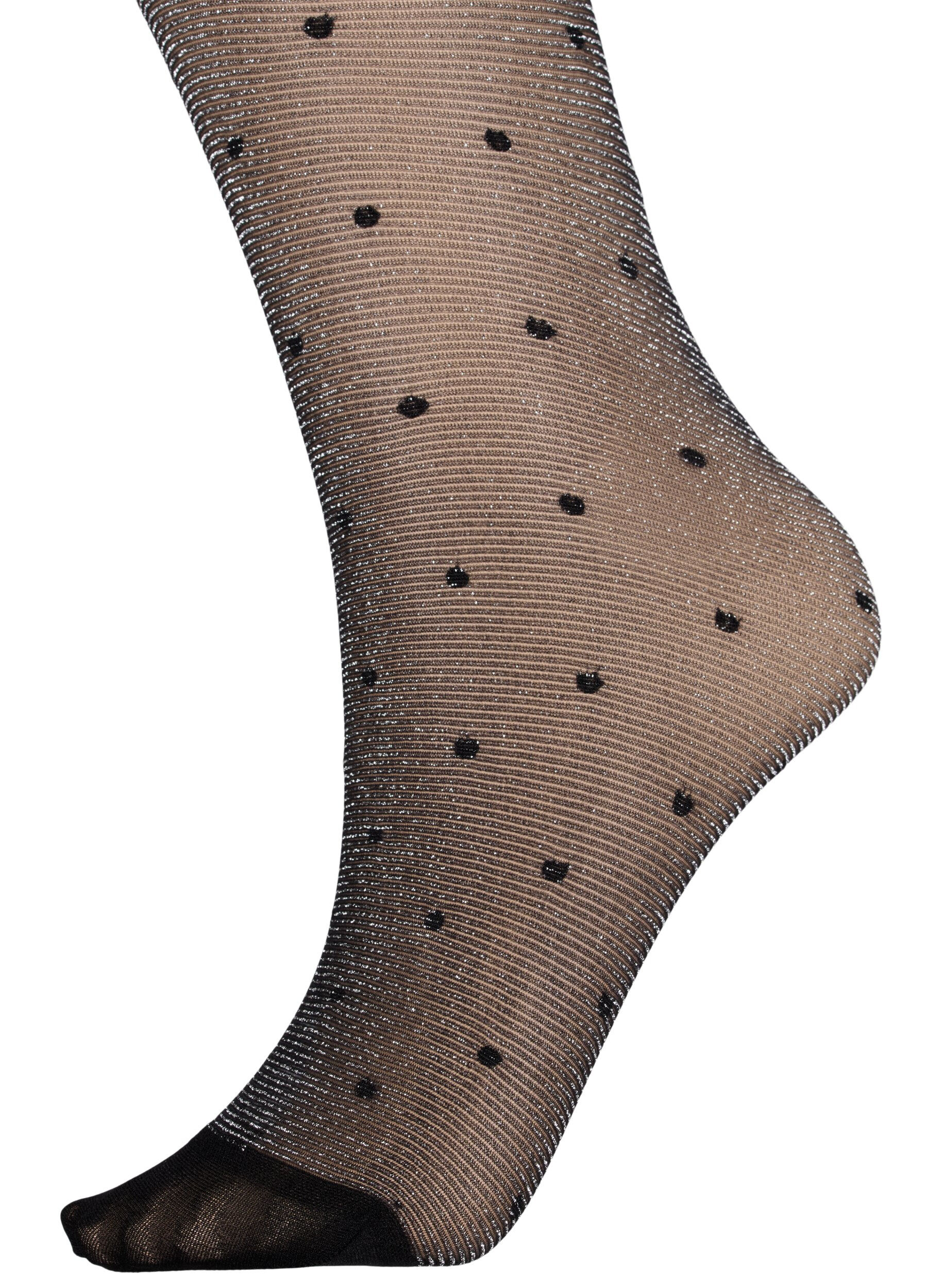 Zizzifashion Tights in 30 denier with polka dots, Black, Packshot image number 1