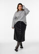 A-line corduroy skirt with buttons, Black, Model image number 1
