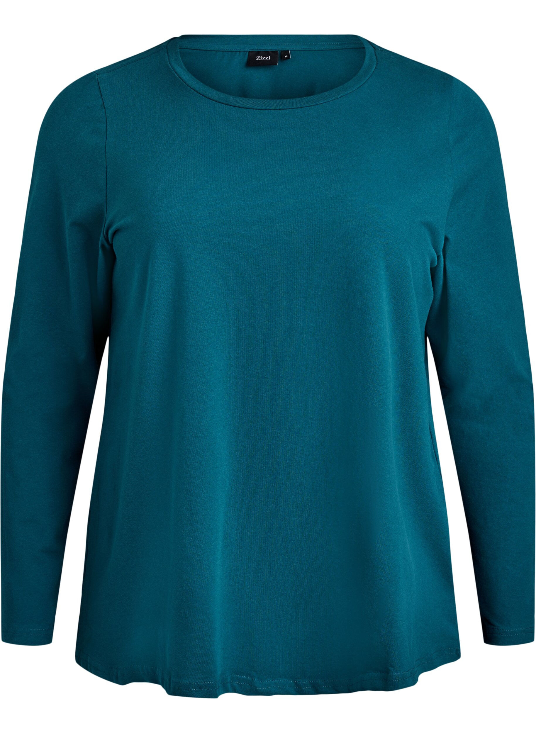 ZizzifashionBasic jersey top with long sleeves, Green, Packshot image number 0