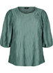 Blouse with texture and 3/4 sleeves, Green, Packshot image number 0
