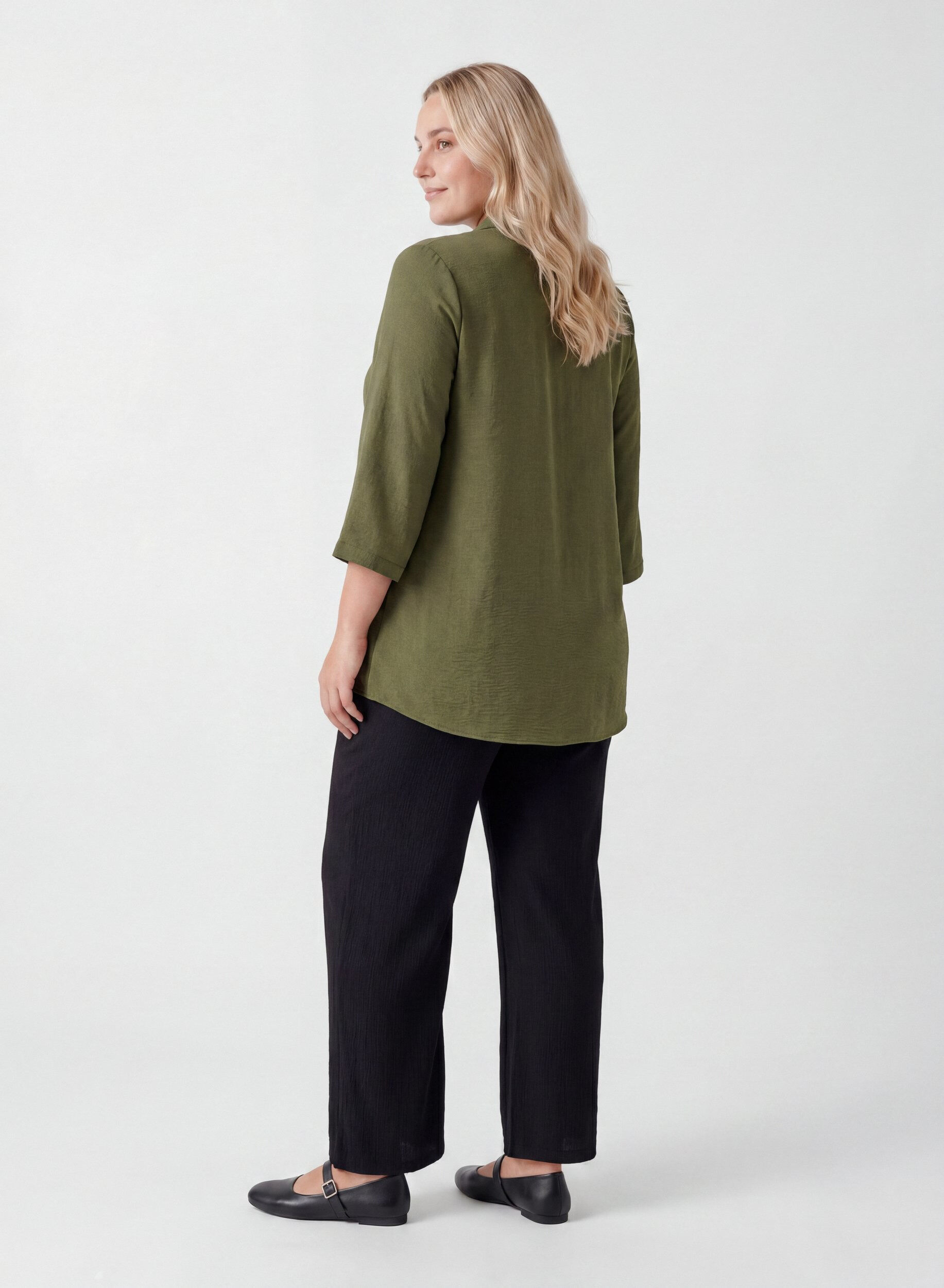ZizzifashionTunic with 3/4 sleeves, Green, Model image number 2