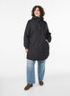 Mid-length quilted jacket with a hood, Black, Model image number 1