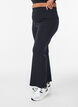 Flare jersey trousers with slits and high waist, Black, Model image number 0
