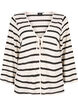 Striped cardigan with tie-string, Sand Black Stripe, Packshot image number 0