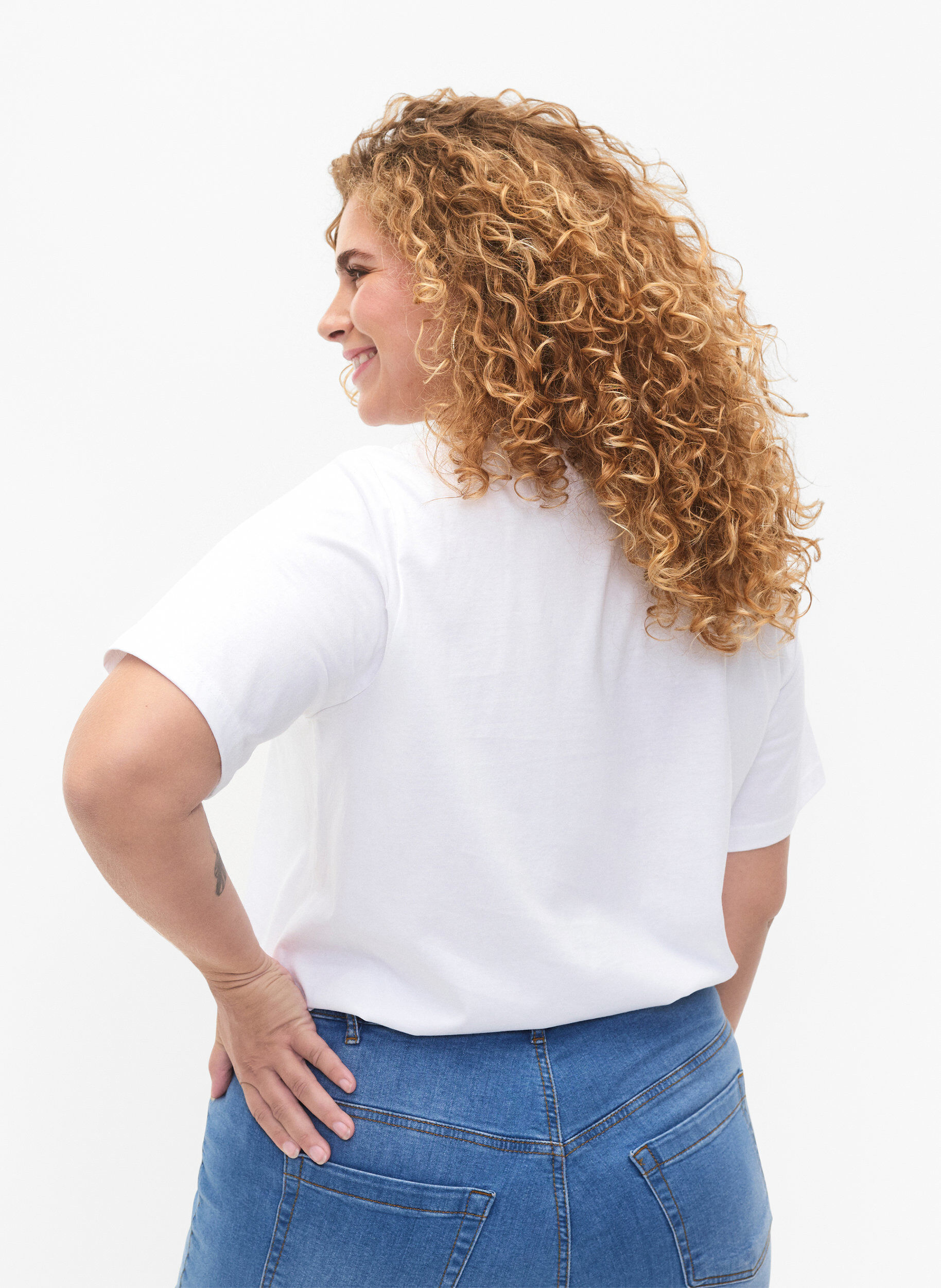 Zizzifashion Organic cotton t-shirt with text, White HARMONY, Model image number 1