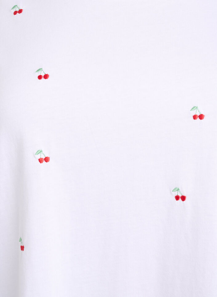 T-shirt in organic cotton with embroidered motifs, White, Packshot image number 2