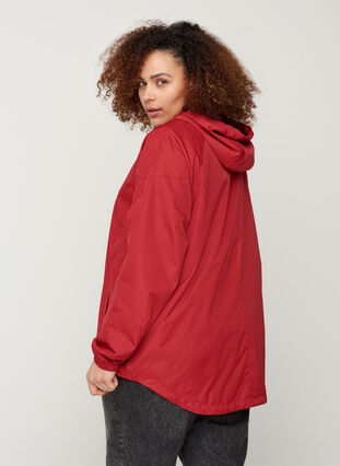 Short jacket with a zip and hood, Rio Red, Model image number 1