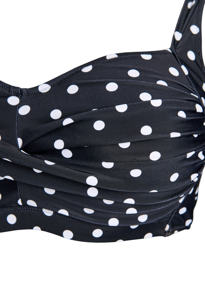 Bikini top with padding and print, Black, Packshot image number 2