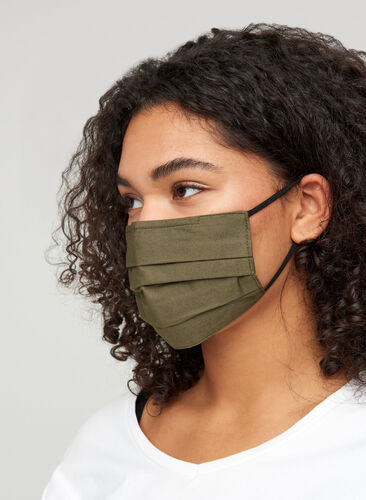 3-pack face masks in cotton, Grey Camouflage, Model image number 1
