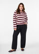 Long-sleeved polo shirt with wide stripes, Brown, Model image number 1