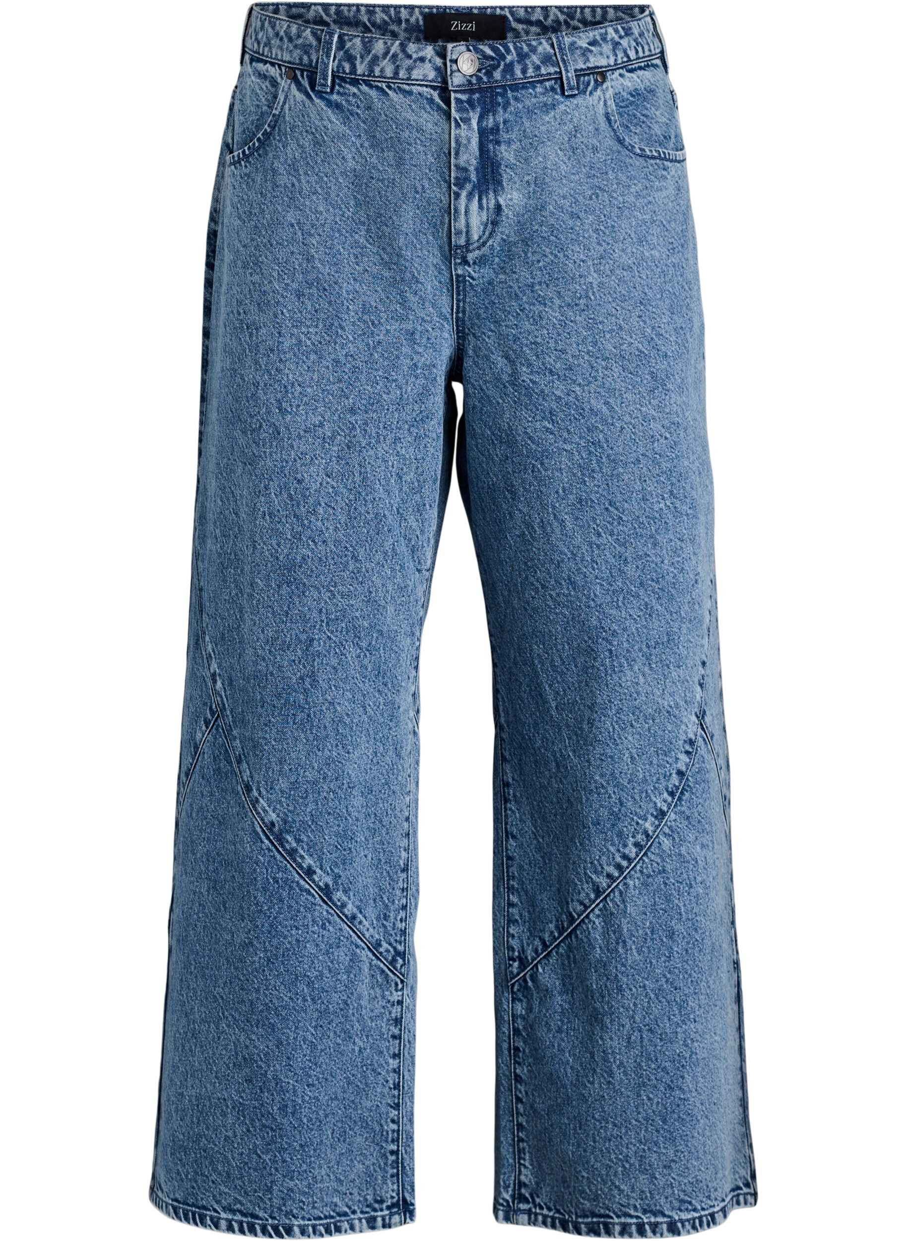 ZizzifashionWide fit jeans with seam details, Light Blue, Packshot image number 0