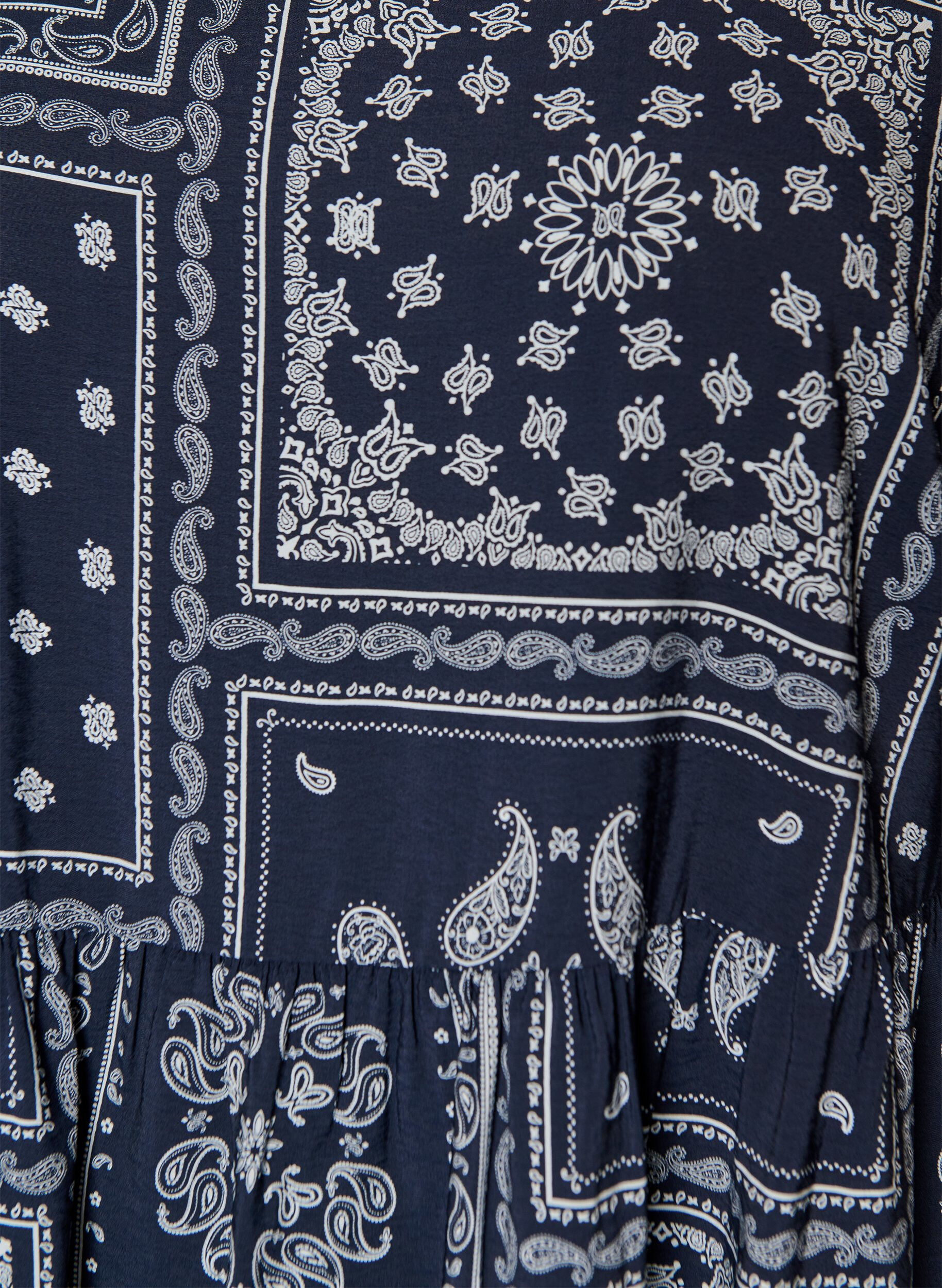 Zizzifashion Ankle-length dress in viscose with paisley print and short sleeves, Blue, Packshot image number 2
