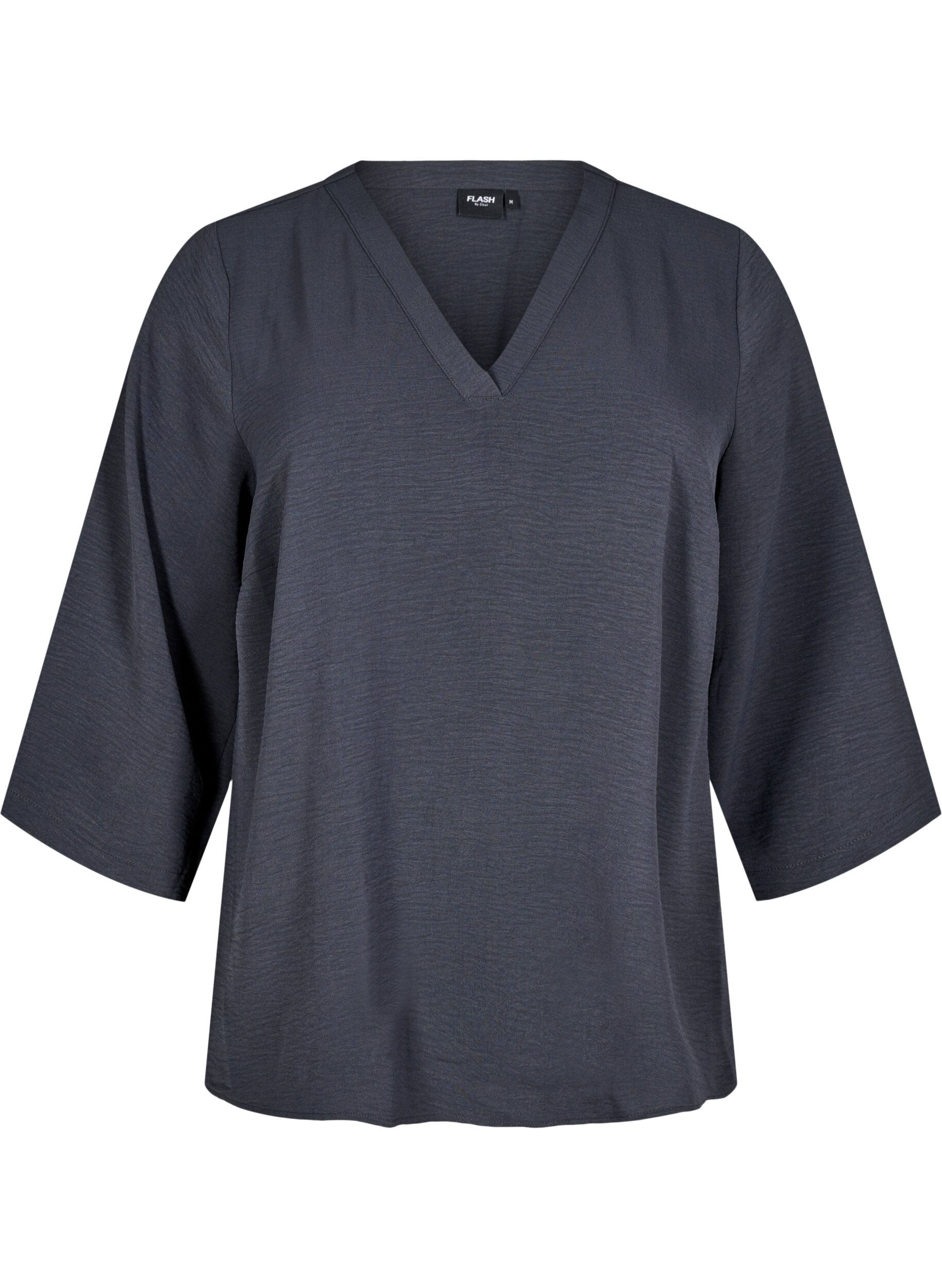 Zizzifashion FLASH - Blouse with 3/4 sleeves, Dark Grey, Packshot image number 0