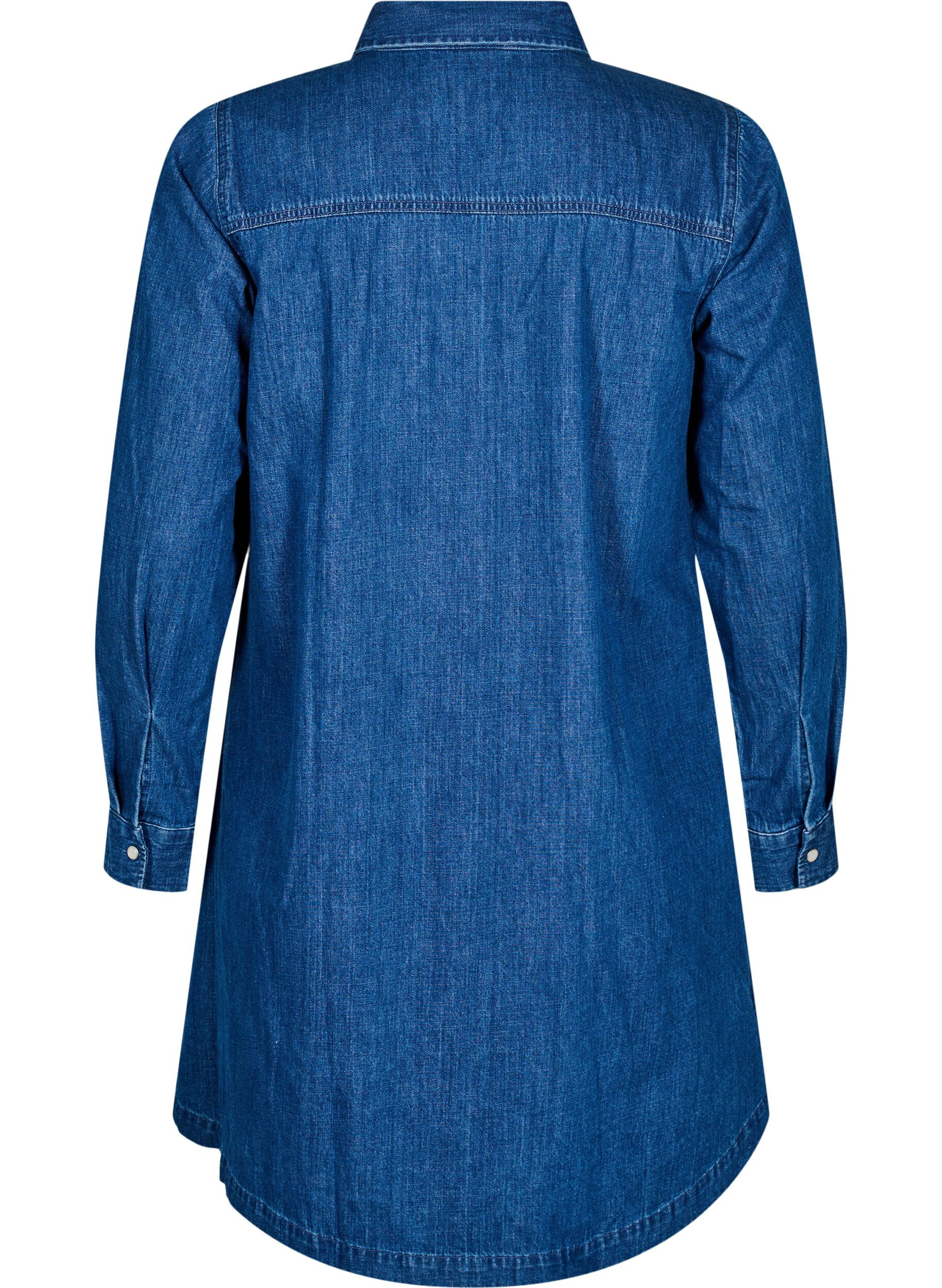 Zizzifashion Denim dress with buttons, Blue, Packshot image number 1