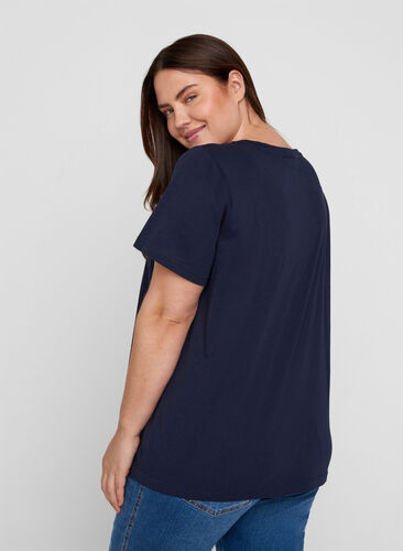 Short-sleeved cotton t-shirt, Night Sky SEQUINS , Model image number 1