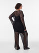 Sheer wide-leg lace trousers, Black, Model image number 1