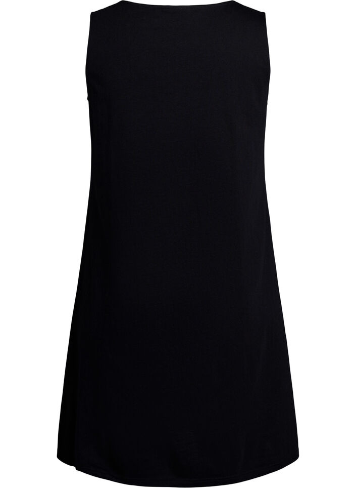 Sleeveless A-line dress, Black, Packshot image number 1