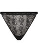 Lace G-string with elasticated waist, Black, Packshot image number 0
