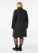 Long wool coat with belt, Dark Grey Melange, Model image number 1