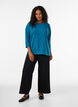 Jersey blouse with 3/4 sleeves, Blue, Model image number 1