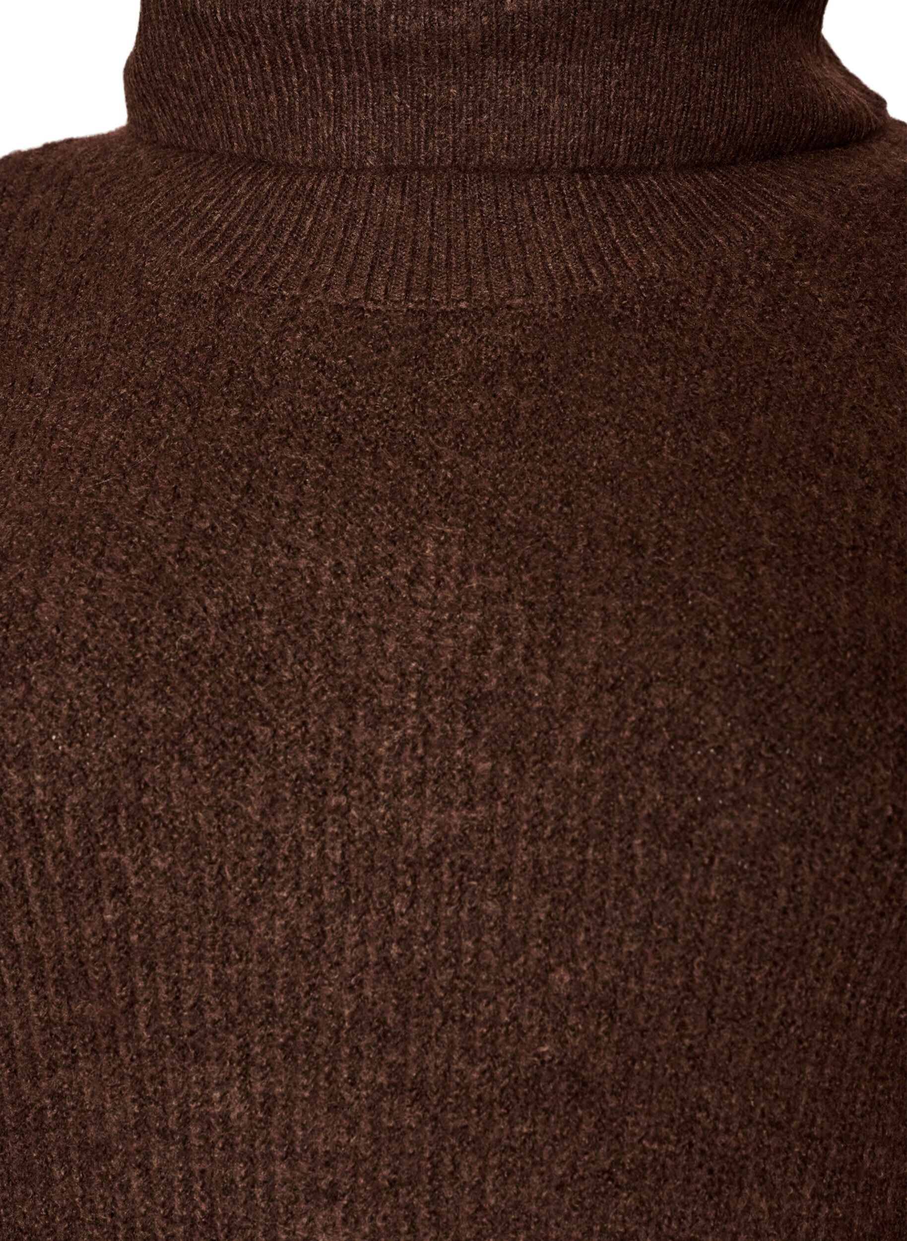 ZizzifashionKnitted dress with turtleneck, Brown, Packshot image number 2