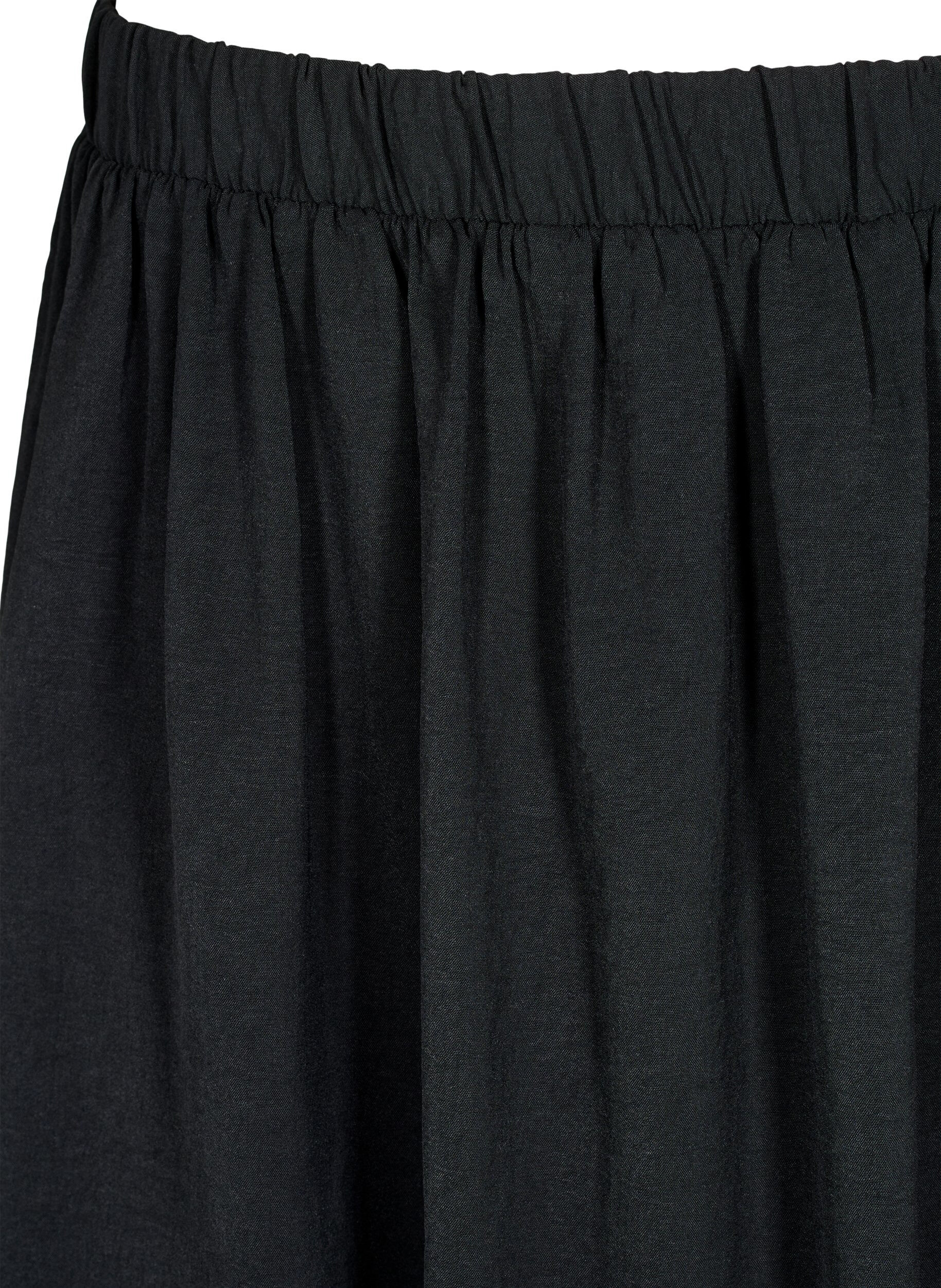 Zizzifashion Short balloon skirt with an elasticated waistband, Black, Packshot image number 2