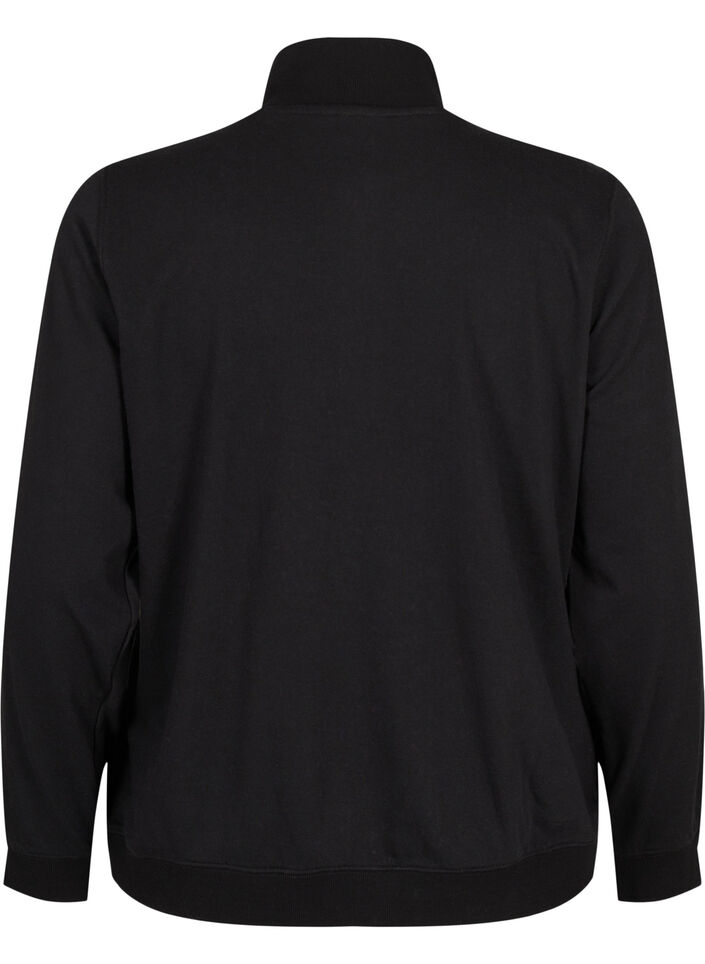 High neck sweatshirt with zip, Black, Packshot image number 1