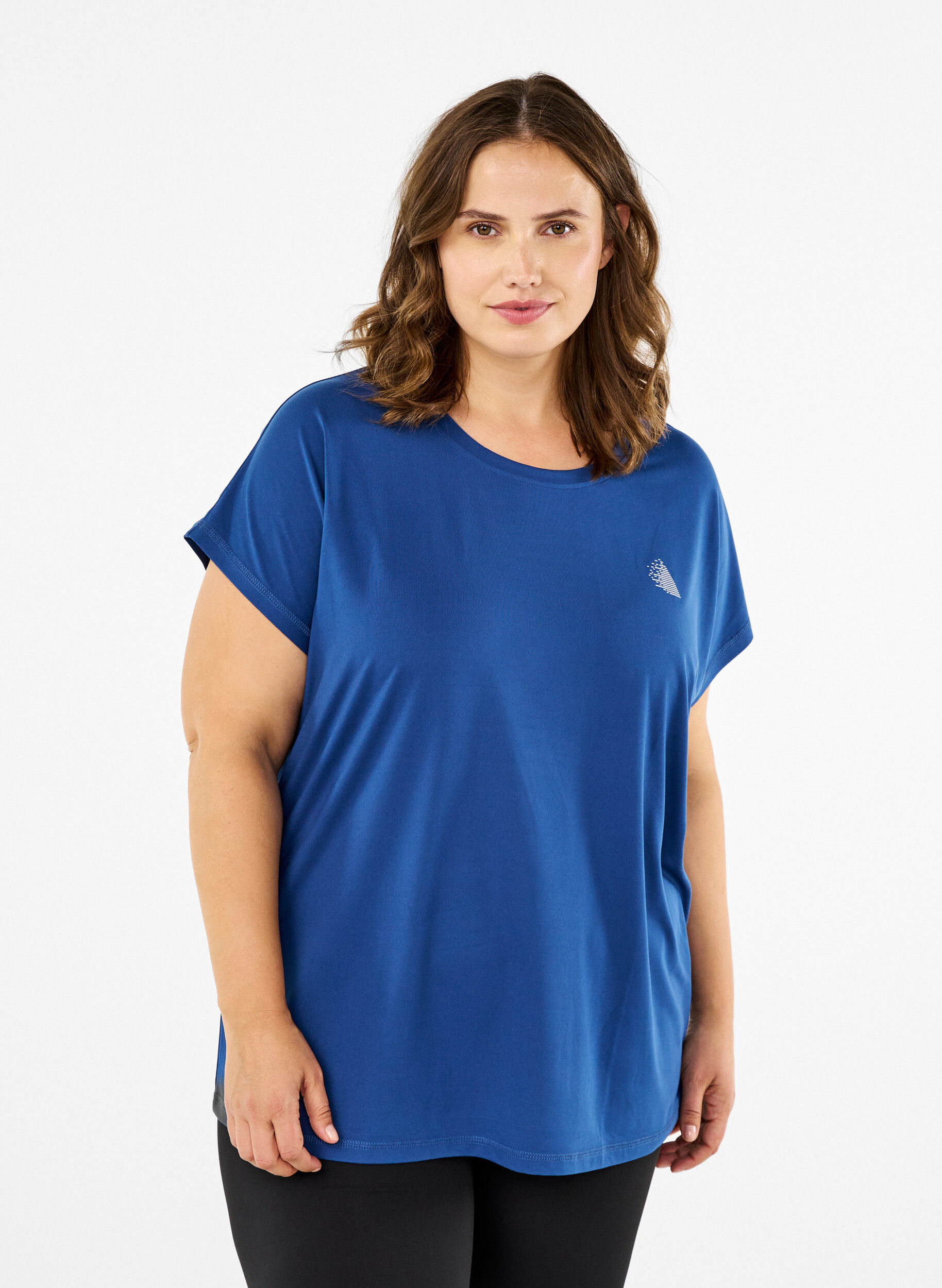 Zizzifashion Solid-coloured workout T-shirt, Blue, Model image number 0
