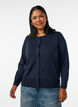 Fine-knit cardigan with round neck, Blue, Model image number 0